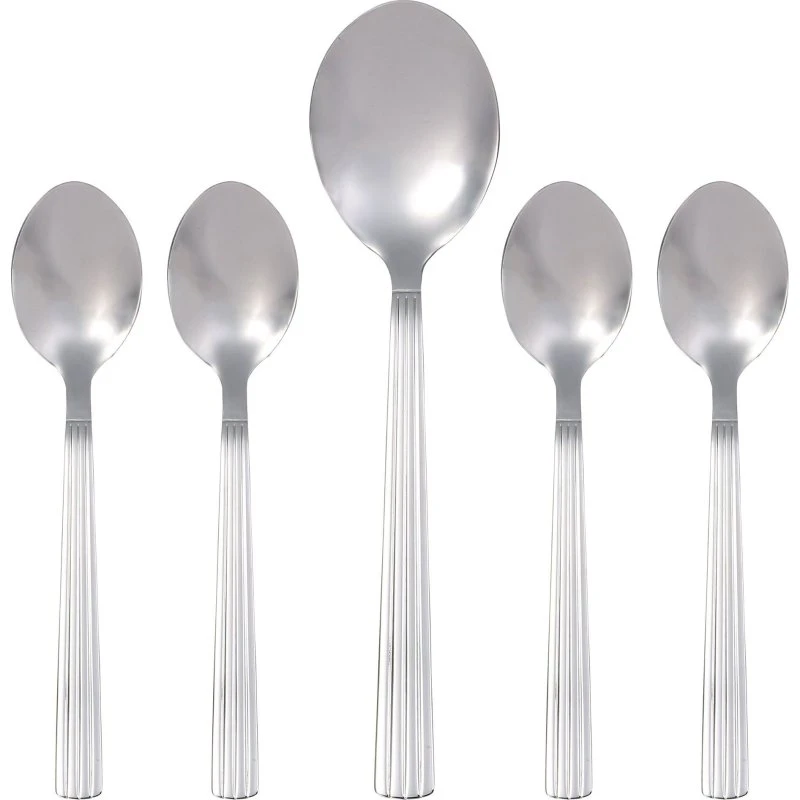 Aida Groovy bestiksæt 5 dele - skeer i rustfrit stål