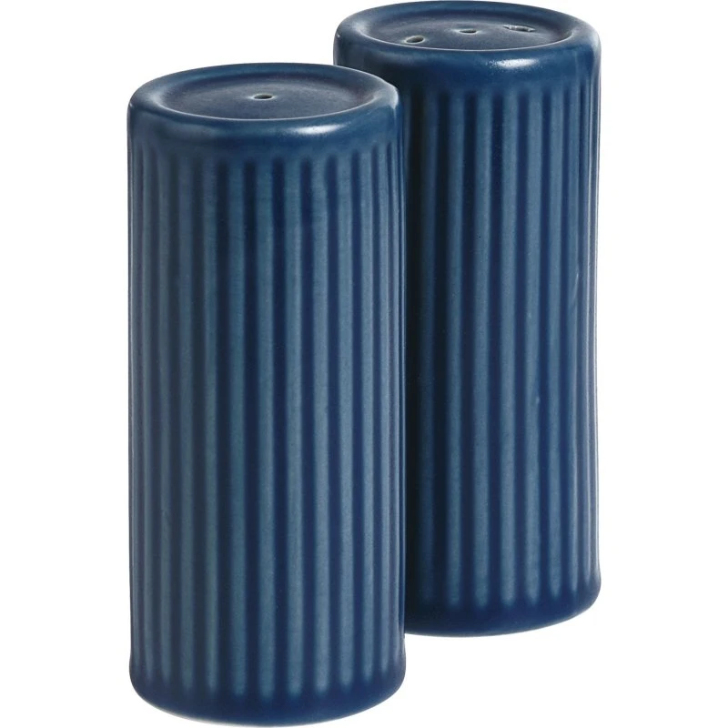 Aida Groovy salt- og pebersæt, blå stentøj