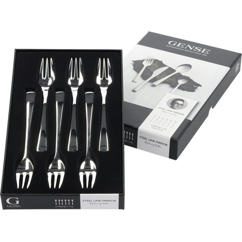 Gense Steel Line kagegaffel 16 cm, 6 stk. - blankt stål