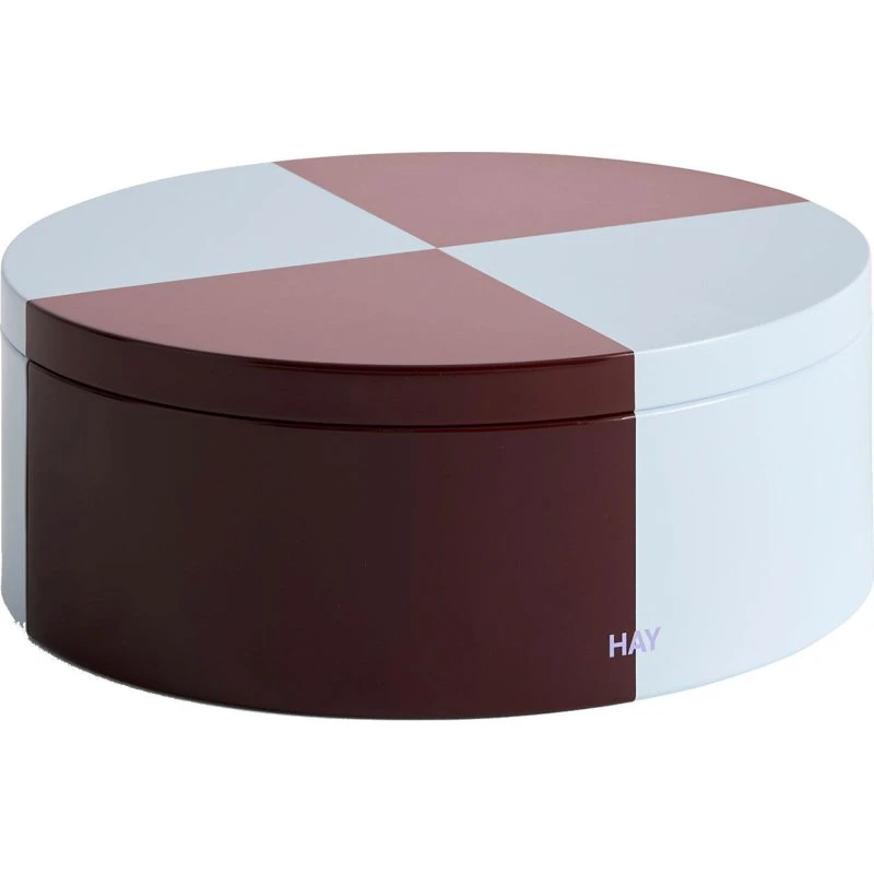 HAY Tin Container Round | Rund opbevaringsboks Burgundy/Isblå