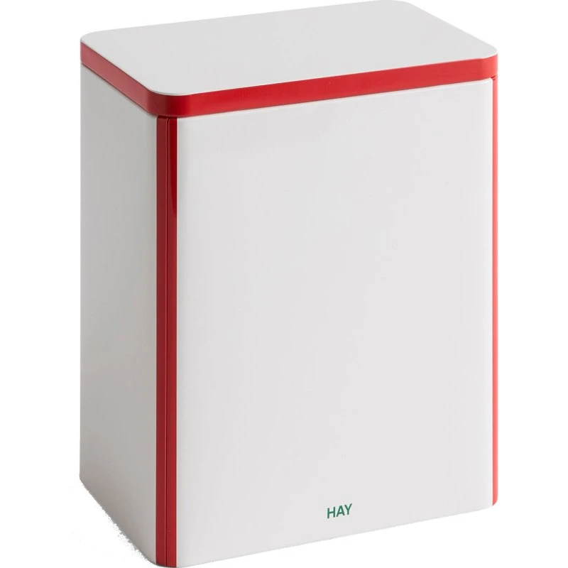 HAY Tin Container Opbevaringskrukke Large Off-white/Red
