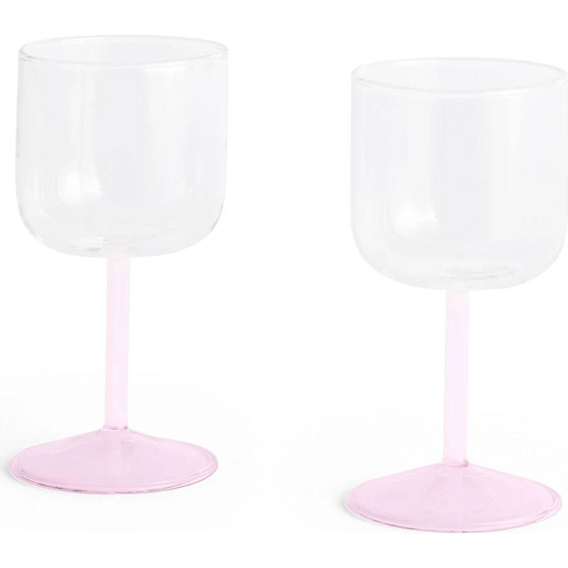 HAY Tint vinglas 25 cl 2-pak – Clear/Jade/Light Pink