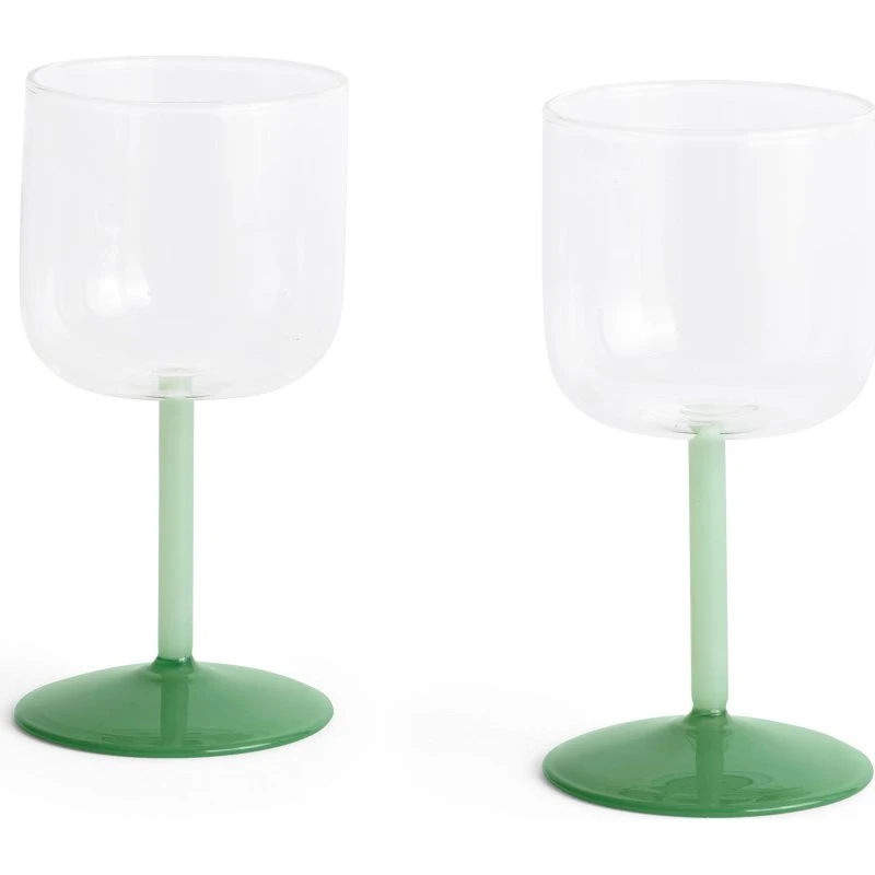 HAY Tint vinglas 25 cl 2-pak – clear & jade green