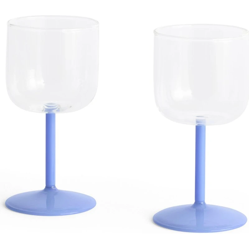 HAY Tint vinglas 25 cl 2-pak – Clear/Jade Light Blue