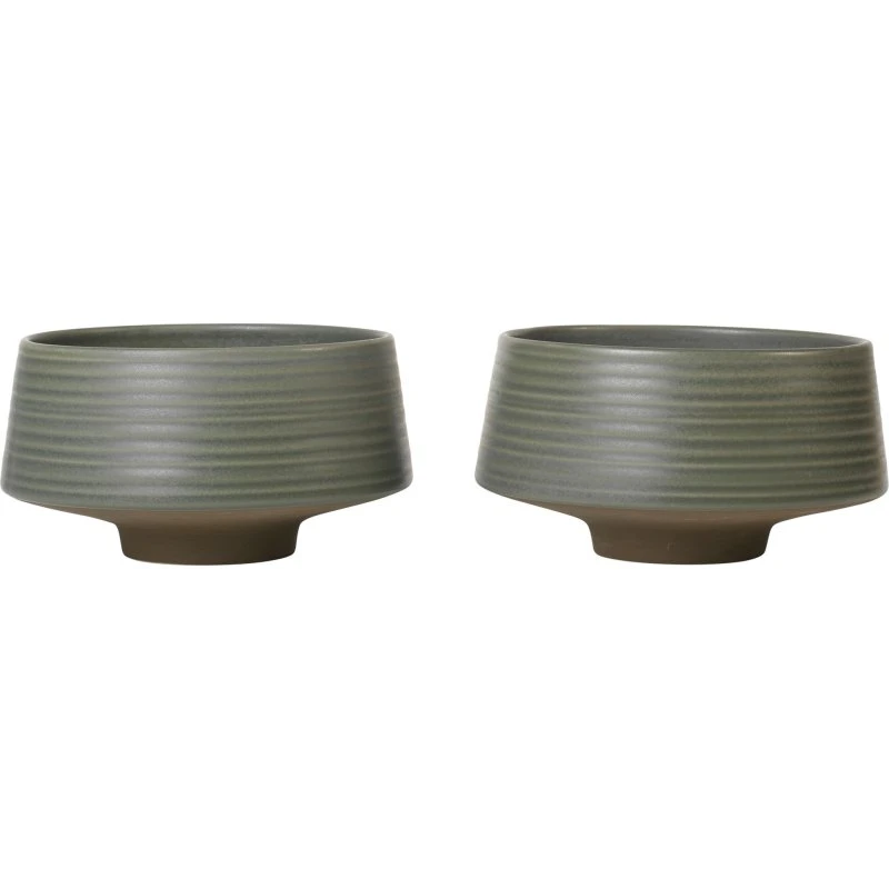 Broste Miko skål 2-pak Ø14 cm – Dark Green