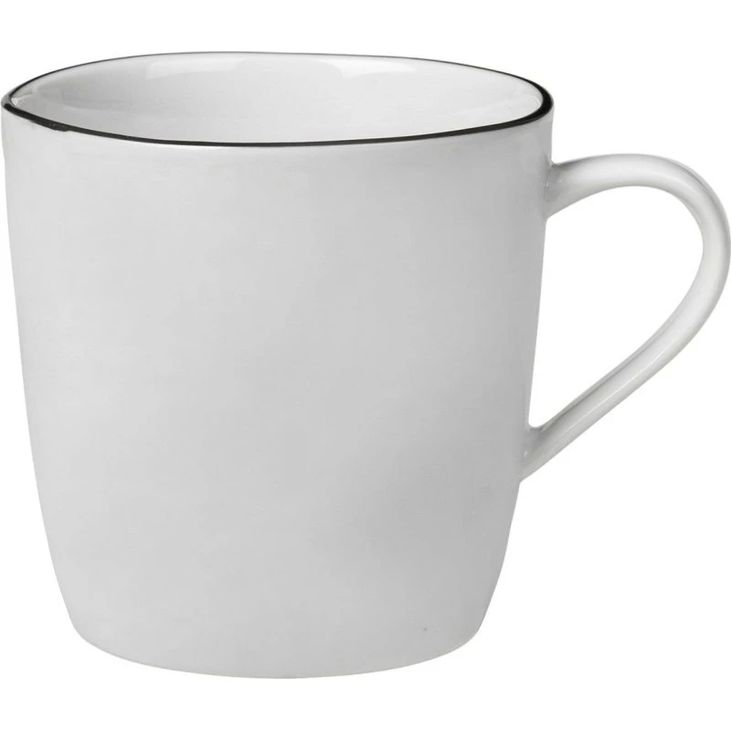 Broste Salt tekop 25 cl - porcelæn, hvid med sort kant