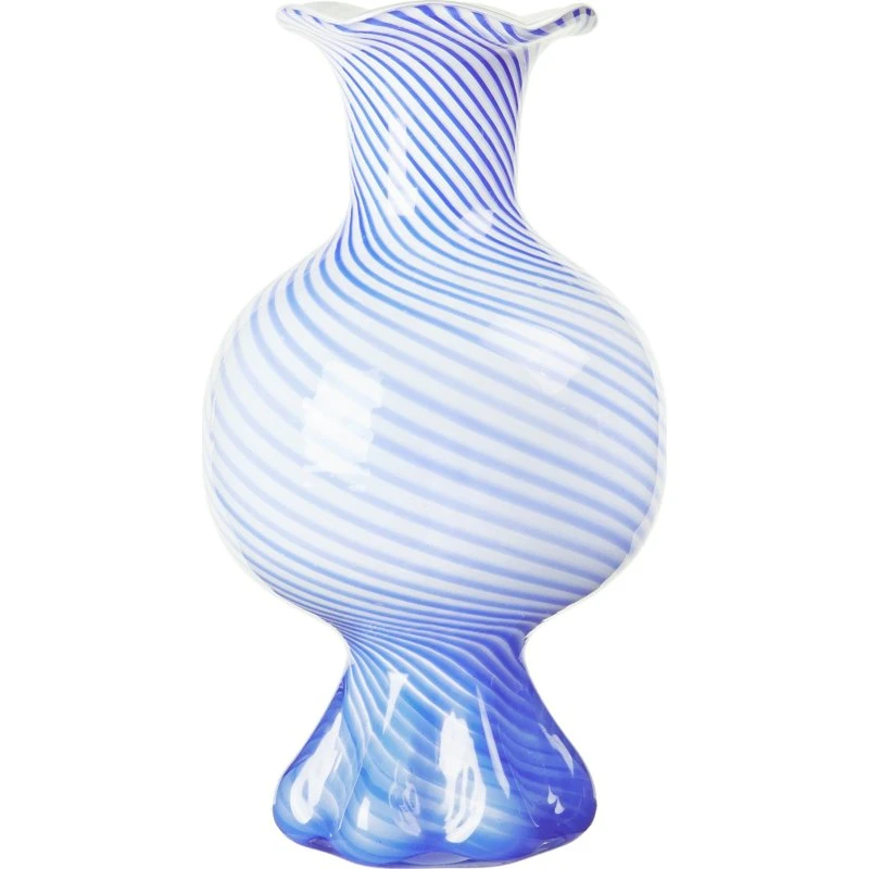 Broste Mella vase 30 cm – Intense Blue/Offwhite