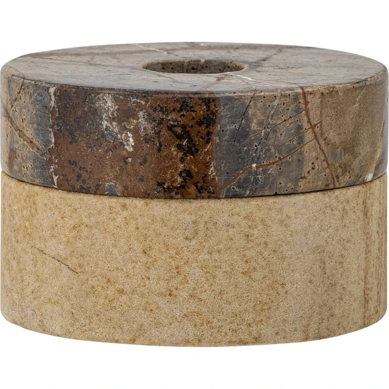 Bloomingville Dalin Lysestage/Fyrfadsstage Ø9 cm – Sandsten