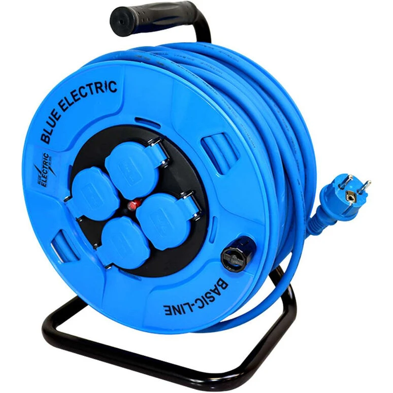 Blue Electric kabeltromle 40 m med Schuko og 4 udtag