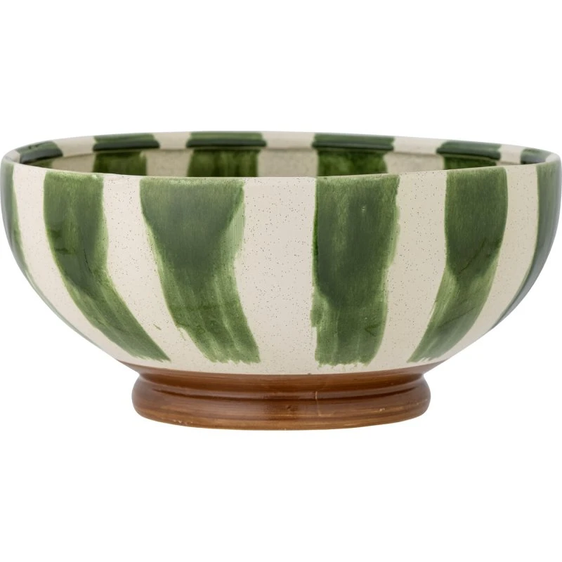 Bloomingville Shakti serveringsskål Ø26 cm - Grøn/Hvid