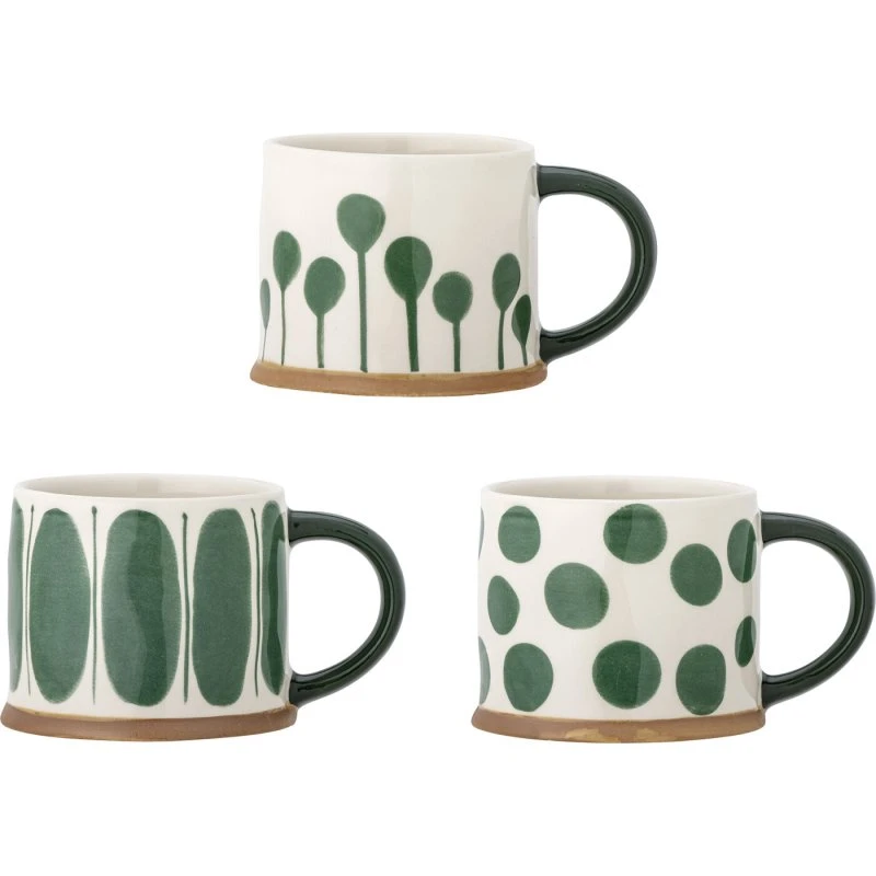 Linora krus 3-pak, 45 cl – Grøn stentøj