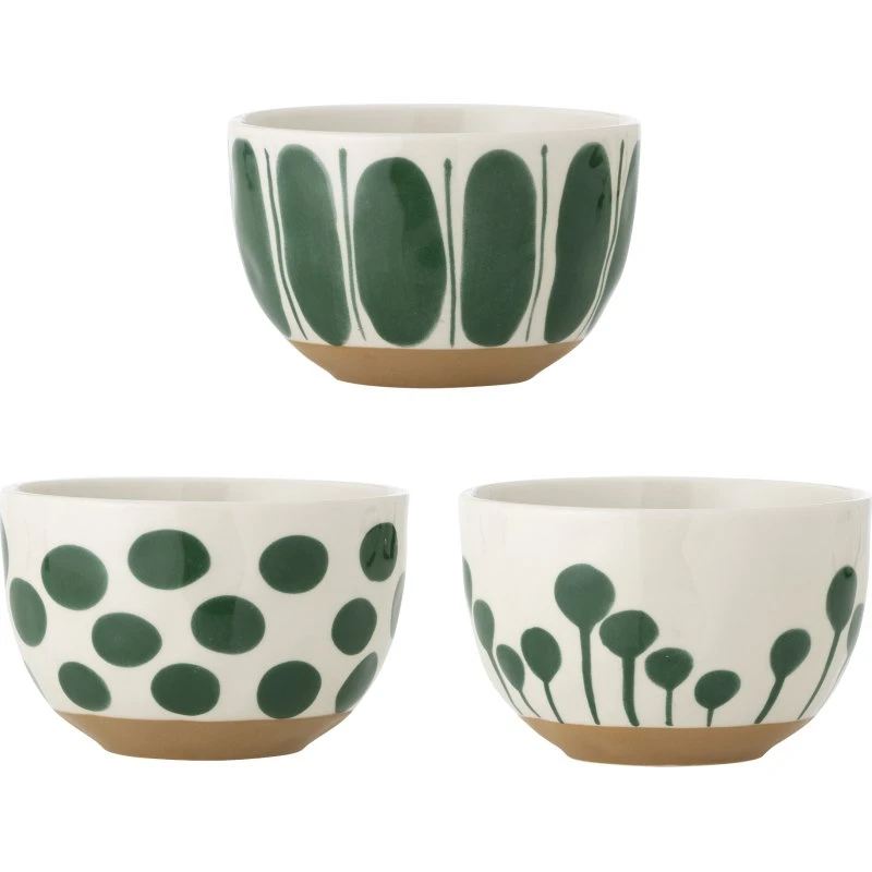 Linora stentøjsskåle sæt af 3 - grøn, 58 cl