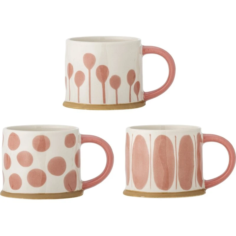 Linora krus 3-pak, stentøj rosa 460 ml