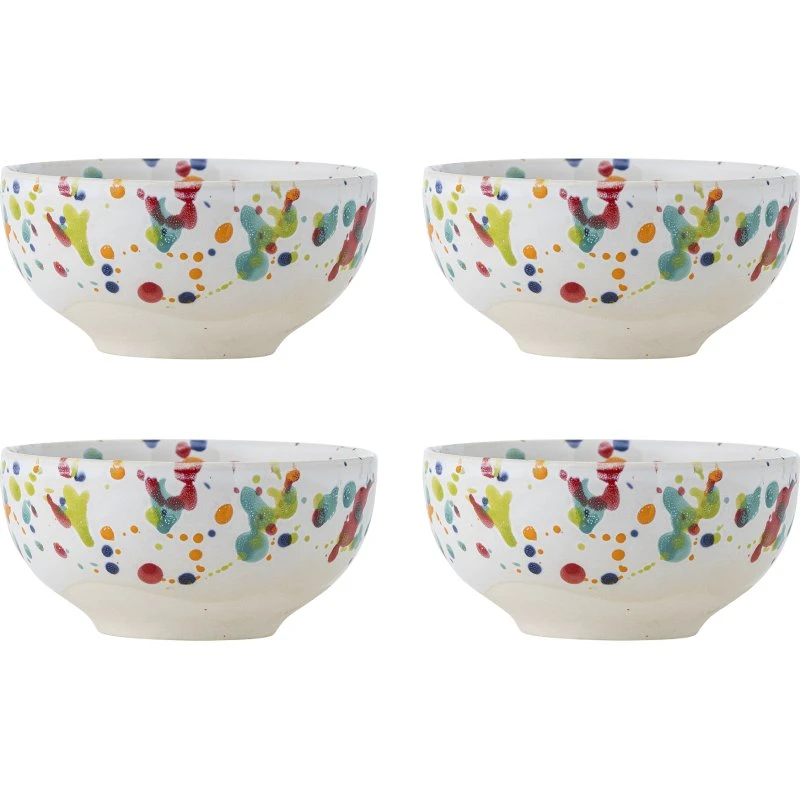 Bloomingville Freckles skåle 4-pak, rød stentøj Ø11,5 cm