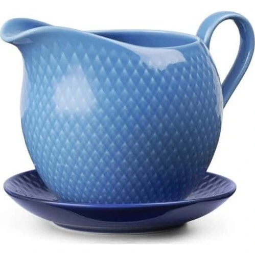 Lyngby Porcelæn Rhombe Saucekande 67 cl - Blå