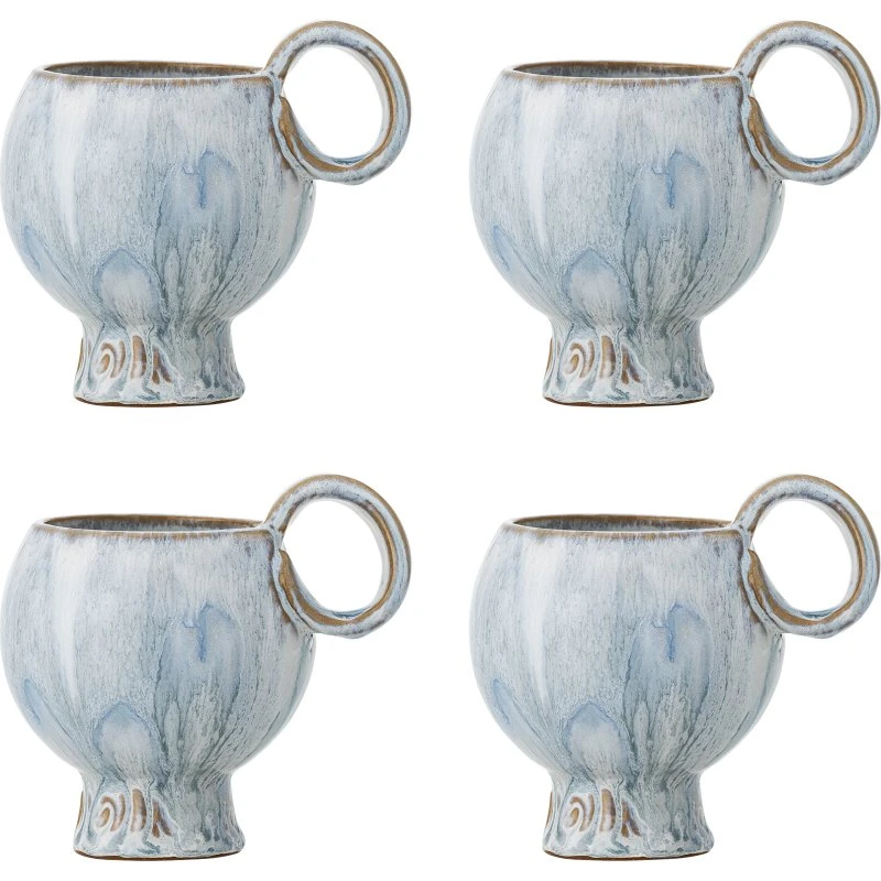 Bloomingville Avonlea kop sæt 4 stk - blå stentøj (250 ml)