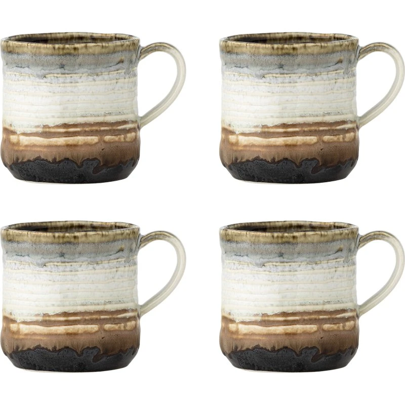 Bloomingville Deana krus 4 stk. – brun stentøj