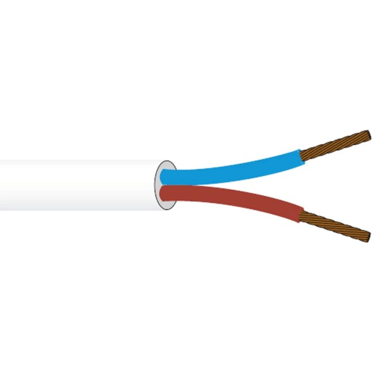 PKA Ledning 2x0,75 mm² 100 m hvid (R100)