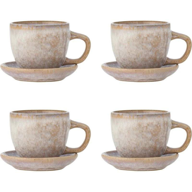 Bloomingville Brenta kop m. underkop 4-pak – rosa stentøj