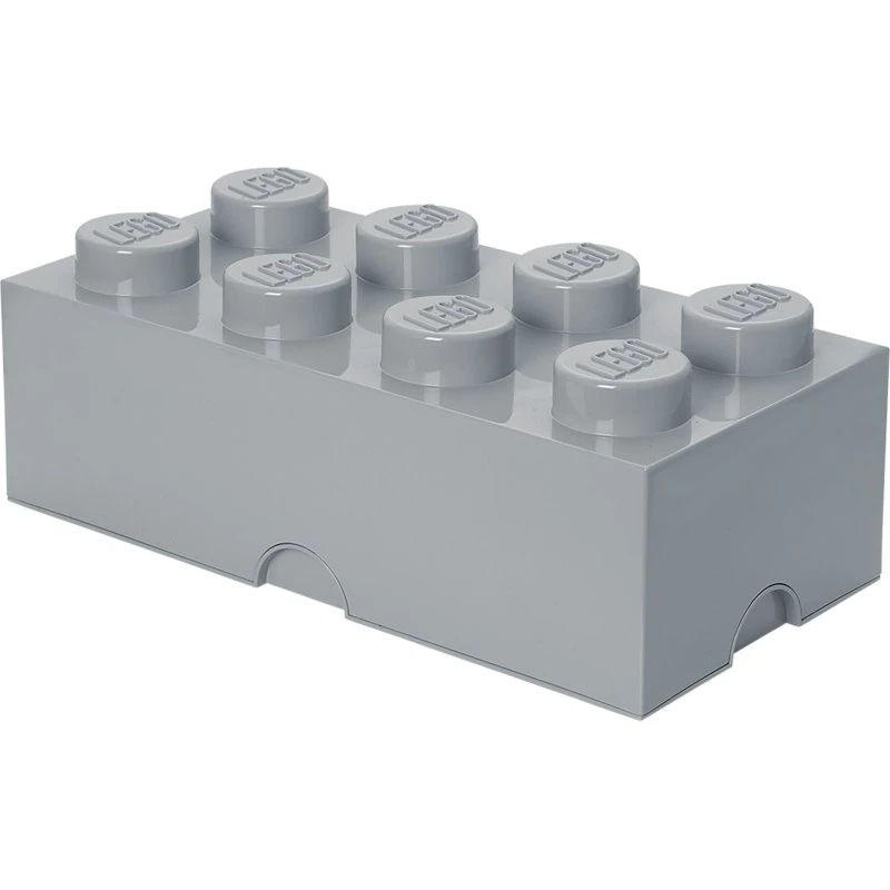 LEGO 8-knops opbevaringsklods - stengrå