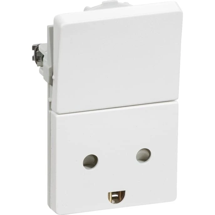 LK stikkontakt med afbryder og jord, hvid