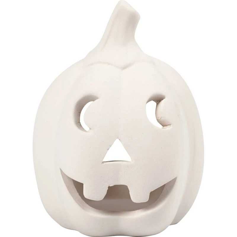 Fyrfadsstager i hvid terrakotta, 12 stk — 9,5×6,5 cm