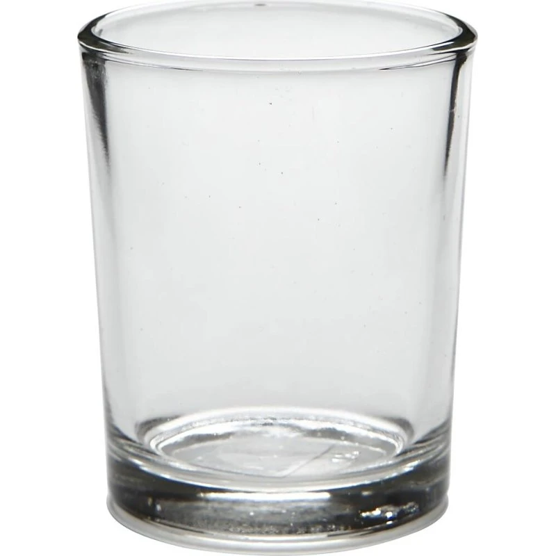 Fyrfadsstager i klart glas, 4 stk – H 6,5 cm Ø 4,5 cm