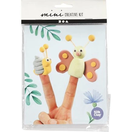 Mini DIY Silk Clay fingerdukker - insekt-sæt (1 pk)