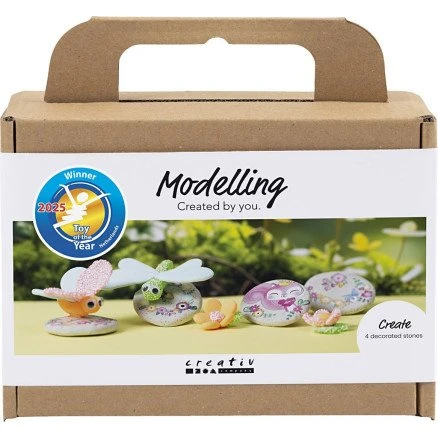 Mini DIY Modellering - Sten med Insekt (3 farver)