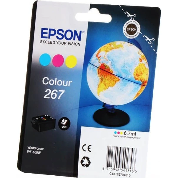 Epson 267 (C13T26704010) tricolor blækpatron - 200 sider