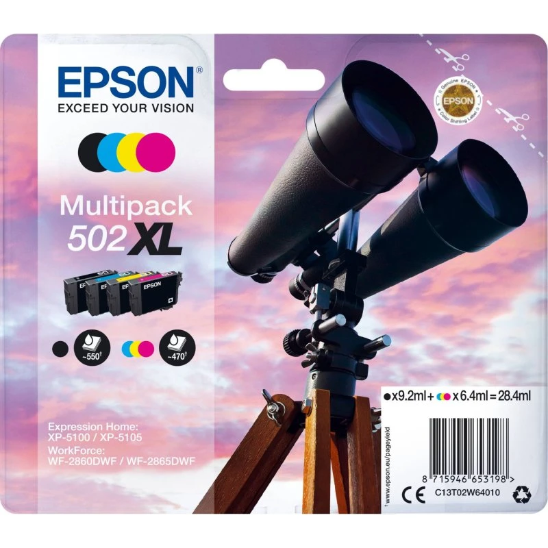 Epson 502XL Multipack - 4 stk. (Sort/C/M/G)