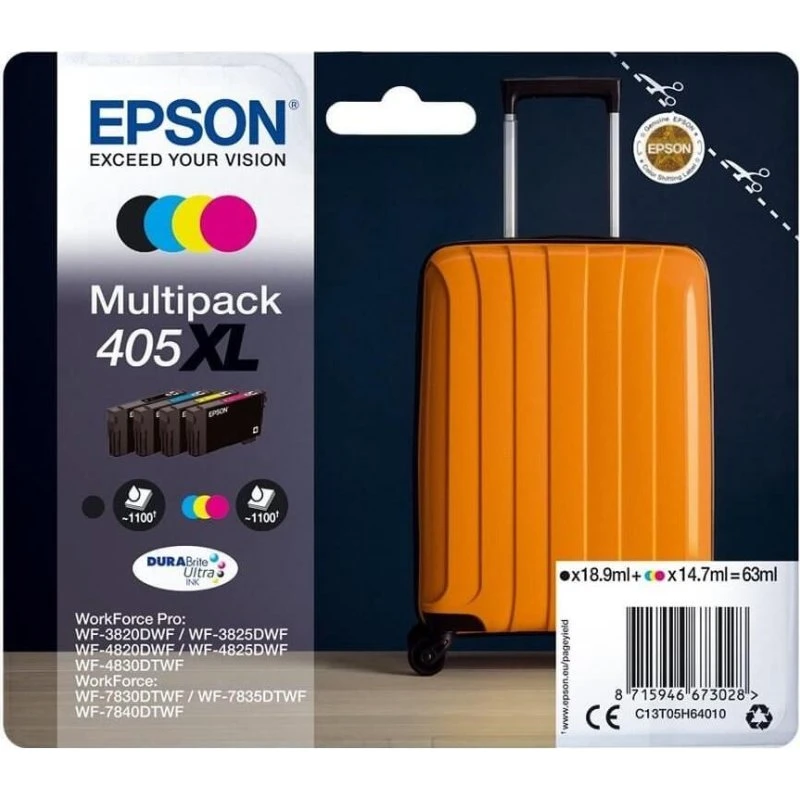 Epson 405XL Multipack 4-pak – sort/cyan/magenta/gul (XL)