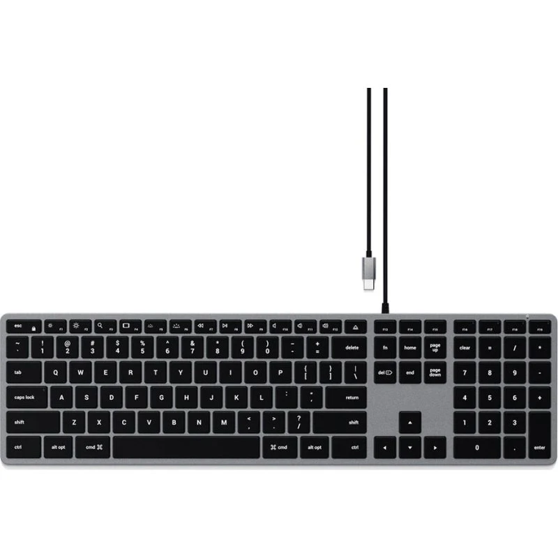 Satechi Slim W3 Tastatur – Nordisk, USB-C, Bagbelyst