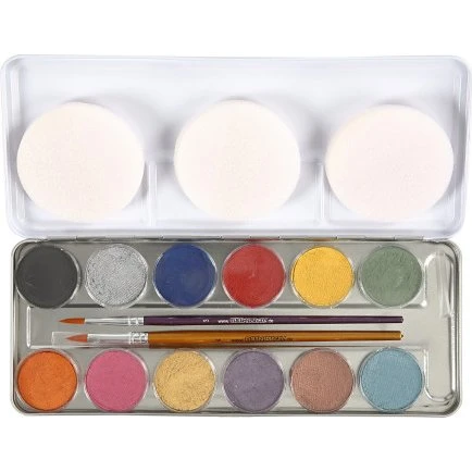 Eulenspiegel Ansigtsmaling Perlemor 12 farver (sæt)