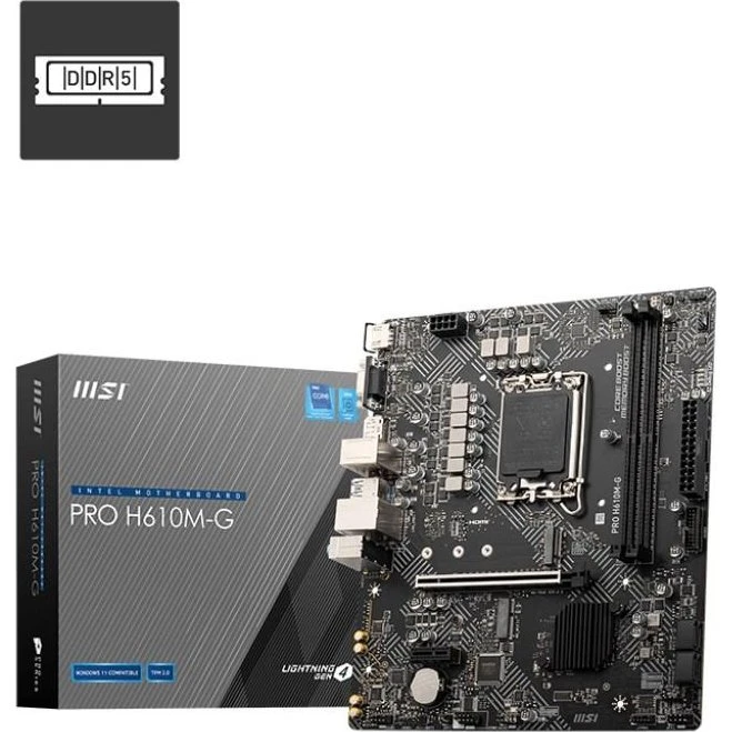 MSI PRO H610M-G (LGA1700) Micro-ATX – Intel H610, DDR5