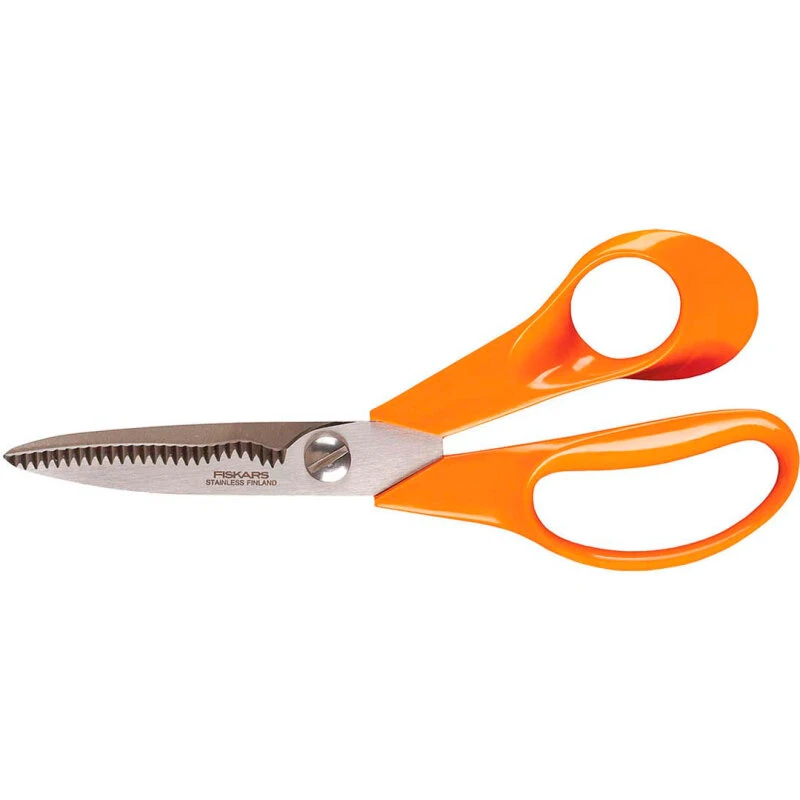 Fiskars S92 Universalsaks 180 mm med bølgeskær (orange)