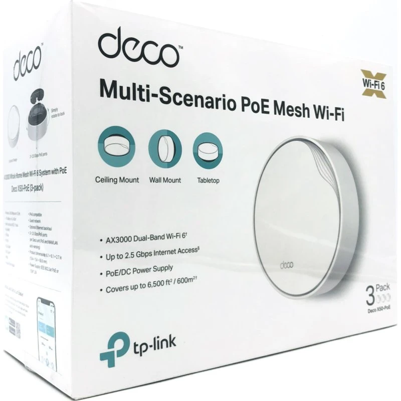 TP-Link Deco X50-PoE AX3000 (3-pack) Wi‑Fi 6 Mesh