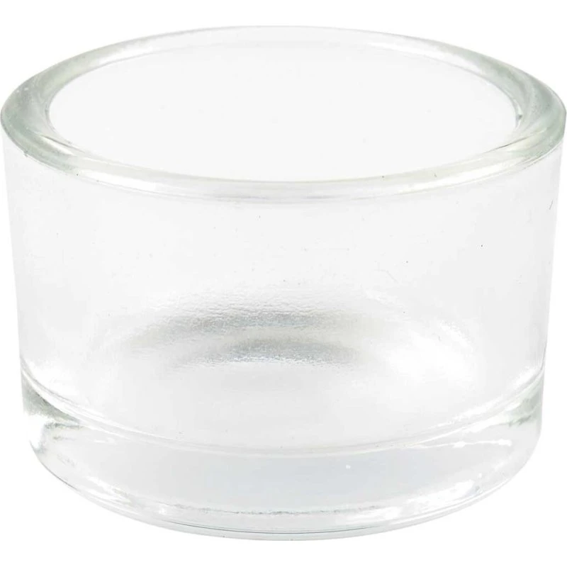 Fyrfadsholdere i klart glas 48 stk – H 3,2 × Ø 5 cm