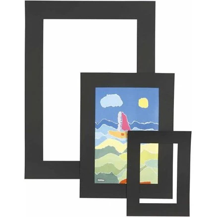 Passepartoutrammer sort 0,4 mm 270 g – 75 stk.