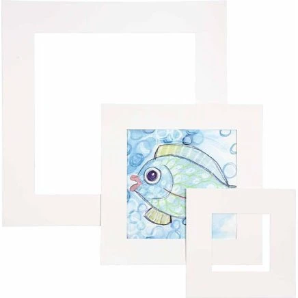 Hvide passepartoutrammer 0,4 mm 270 g – 75 stk (3 størrelser)