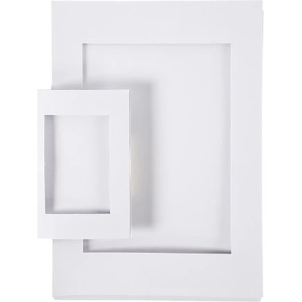 Passepartoutrammer A4 + A6 hvid 230 g, 2x60 stk.