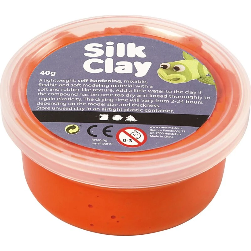 Silk Clay orange - selvhærdende modellervoks 40 g