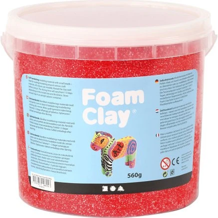 Foam Clay rød 560 g - Selvhærdende modellervoks