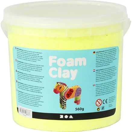 Foam Clay neon gul 560 g – selvhærdende modellervoks