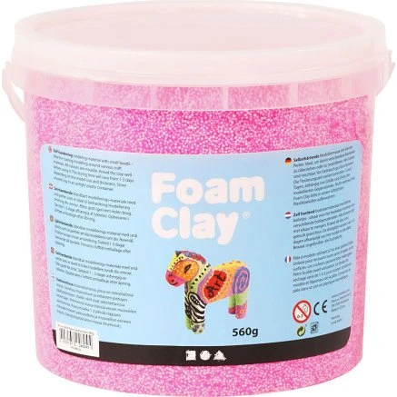 Foam Clay Neon Pink 560 g – Selvhærdende modellervoks