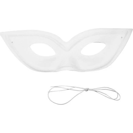 Mal-selv Cat Eye Halvmaske – Hvid, 7×20 cm