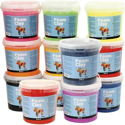 Foam Clay Selvhærdende modellervoks 12x560g assorteret