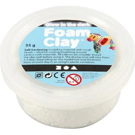 Foam Clay Glow in the Dark – Selvhærdende 35 g