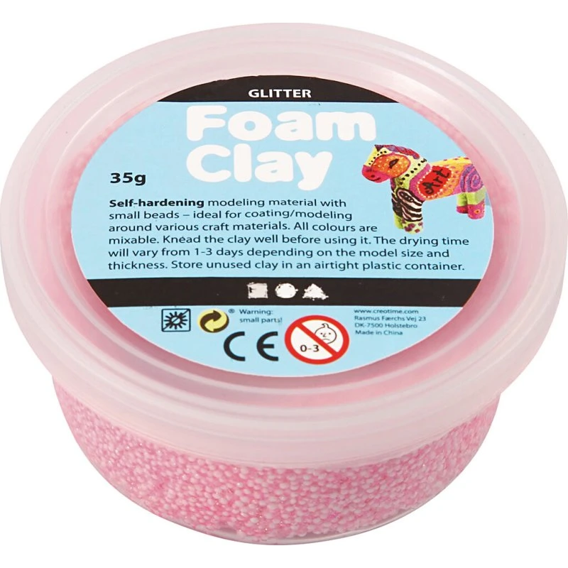 Foam Clay Glimmer - Lyserød 35 g