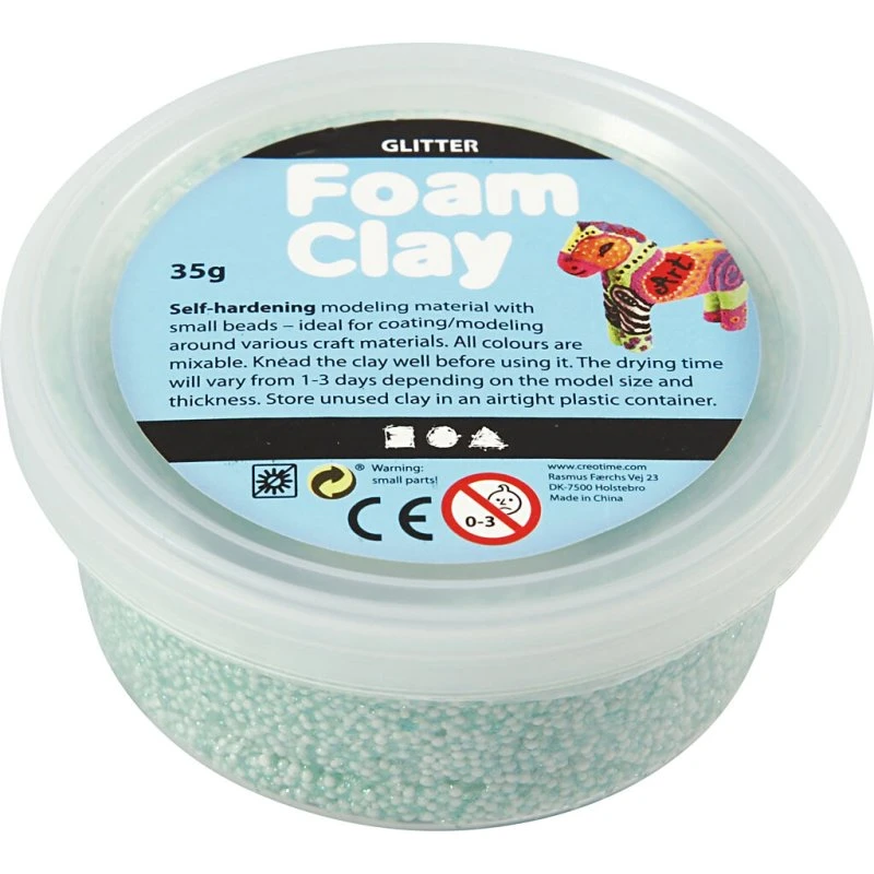 Foam Clay Glitter – Lys grøn 35 g